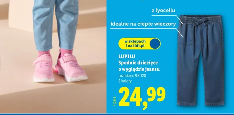 Spodnie dziecięce o wyglądzie jeansu promocja w Lidl