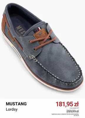 Buty męskie lordsy Mustang promocja w Deichmann