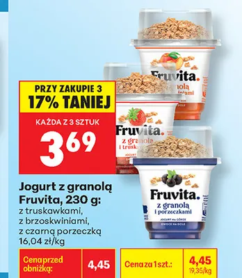 Jogurt z granolą Fruvita z czarną porzeczką promocja w Biedronka
