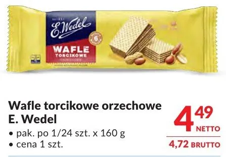 Wafle torcikowe orzechowe E. Wedel promocja w Makro