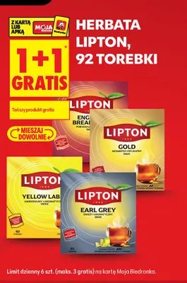 Herbata czarna Lipton Yellow Label promocja w Biedronka