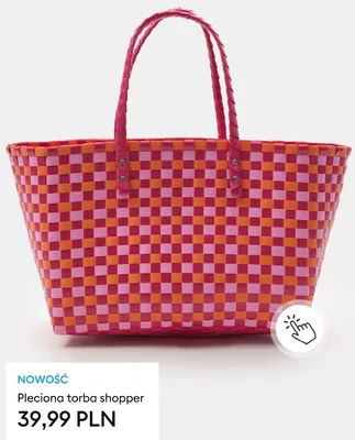 Pleciona torba shopper promocja w Sinsay