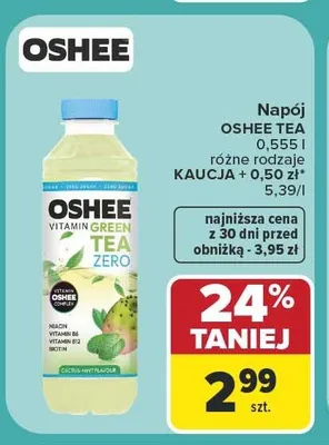 Napój herbaciany Oshee Vitamin Green Tea Zero Cactus-Mint promocja w Carrefour Market