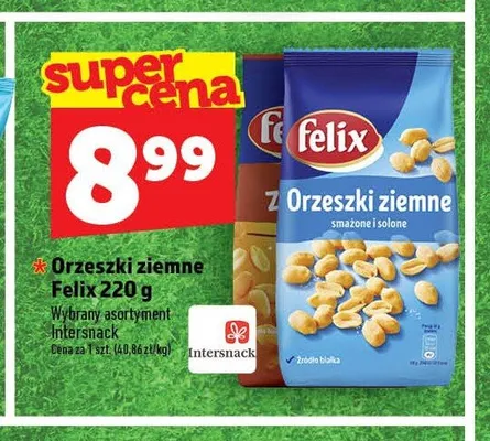 Orzeszki ziemne Felix smażone i solone promocja w TOPAZ