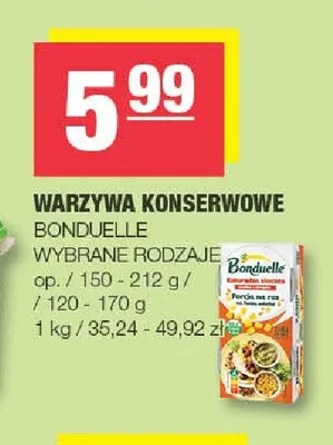Warzywa konserwowe Bonduelle promocja w SPAR