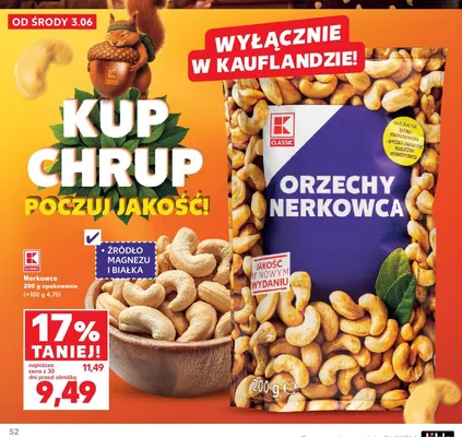 Orzechy nerkowca K-Classic promocja w Kaufland