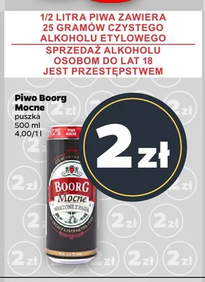 Piwo Boorg Mocne promocja w Netto