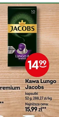 Kawa w kapsułkach Jacobs Lungo 8 Intenso promocja w Żabka