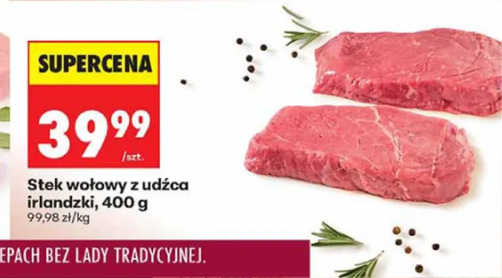 Stek wołowy z udźca irlandzki promocja w Biedronka