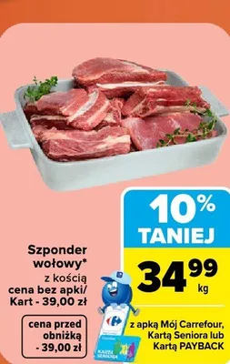 Szponder wołowy z kością Carrefour promocja w Carrefour