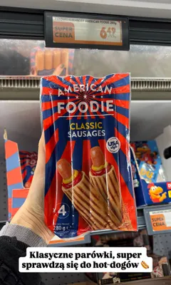 Parówki American Foodie Classic Sausages promocja w Biedronka