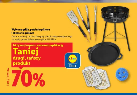 Wybrane grille, patelnie grillowe i akcesoria grillowe promocja w Lidl