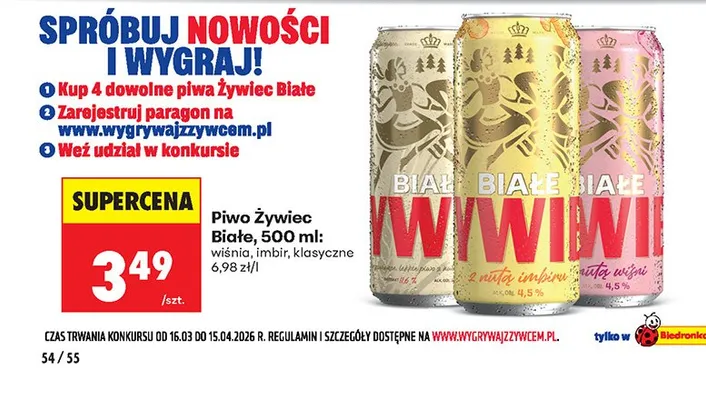 Piwo Żywiec Biały imbir promocja w Biedronka