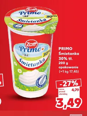 Śmietanka Zott Primo 30% promocja w Kaufland
