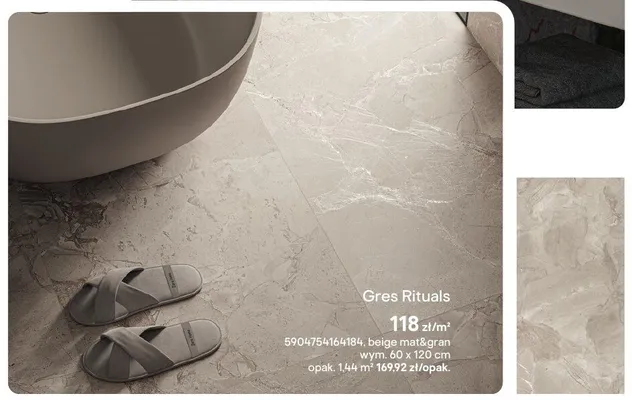 Gres Rituals beige mat&gran promocja w Castorama