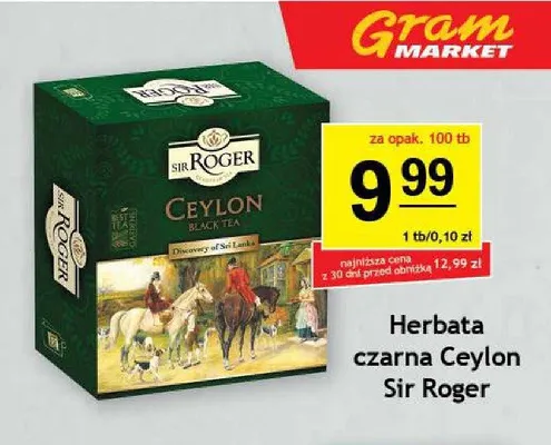 Herbata czarna Ceylon Sir Roger promocja w Gram Market