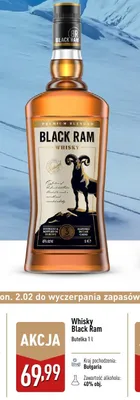 Whisky 1 l Black Ram promocja w Aldi
