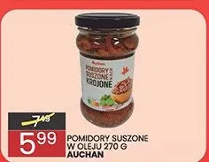 Pomidory suszone w oleju Auchan krojone promocja w Wafelek