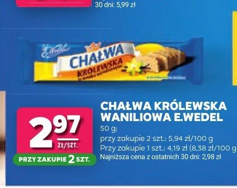 Chałwa Królewska waniliowa E.Wedel promocja w Stokrotka