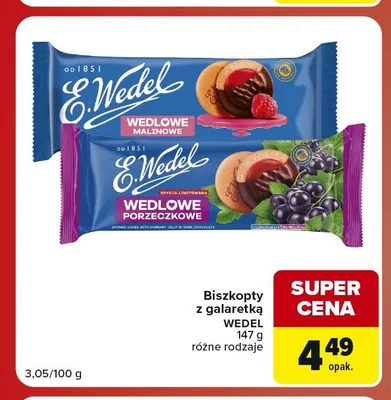 Biszkopty z galaretką E.Wedel Wedlowe Porzeczkowe promocja w Carrefour Market