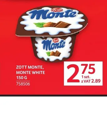 Zott Monte White promocja w Selgros