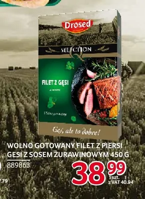 Wolno gotowany filet z piersi gęsi z sosem żurawinowym Drosed promocja w Selgros