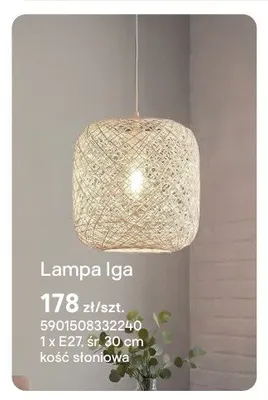 Lampa Iga 1 x E27 śr. 30cm kość słoniowa promocja w Castorama