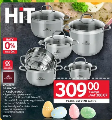 Komplet garnków 11 części Sendo Gerlach promocja w Selgros