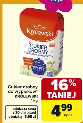 Cukier drobny do wypieków z buraków cukrowych promocja w Carrefour Market