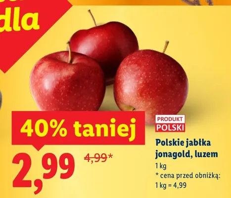 Polskie jabłka jonagold, luzem promocja w Lidl