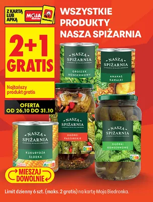 Produkty Nasza Spiżarnia promocja w Biedronka