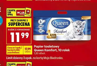 Papier toaletowy Queen Komfort 10 rolek promocja w Biedronka