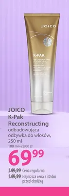 Odbudowująca odżywka do włosów K-Pak Reconstructing Joico promocja w Hebe