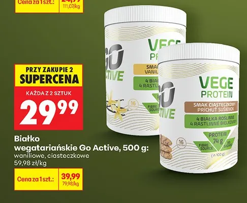 Białko wegatariańskie Go Active waniliowe promocja w Biedronka