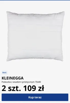 Poduszka z wsadem syntetycznym 70x80 Kleinegga promocja w Jysk