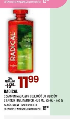 Szampon nadający objętość do włosów cienkich i delikatnych Radical promocja w Drogerie Natura