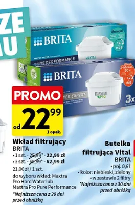Butelka filtrująca Vital 1 opak. promocja w Intermarche