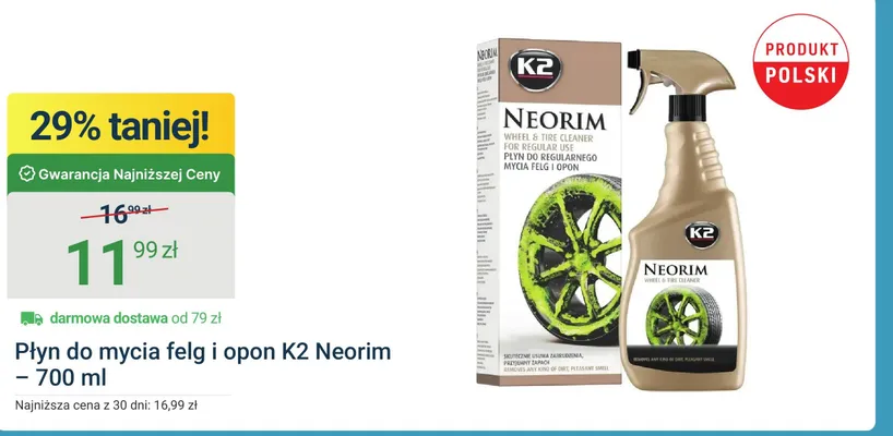 Płyn do mycia felg i opon K2 Neorim promocja w ERLI