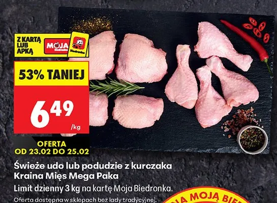 Świeże udo lub podudzie z kurczaka Mega Paka promocja w Biedronka