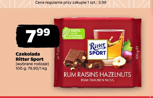 Czekolada Ritter Sport promocja w Netto