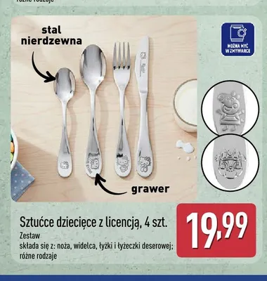 Sztućce dziecięce z licencją promocja w Aldi