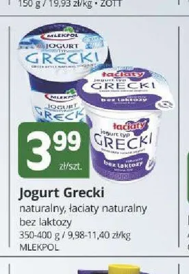 Jogurt Grecki naturalny Mlekpol promocja w Marketvita
