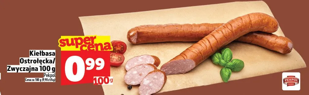 Kiełbasa Ostrołęcka zwyczajna promocja w TOPAZ