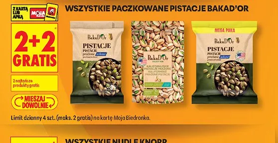 Kalifornijskie pistacje prażone Bakad'Or promocja w Biedronka