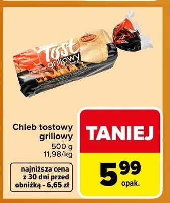 Chleb tostowy grillowy promocja w Carrefour Market