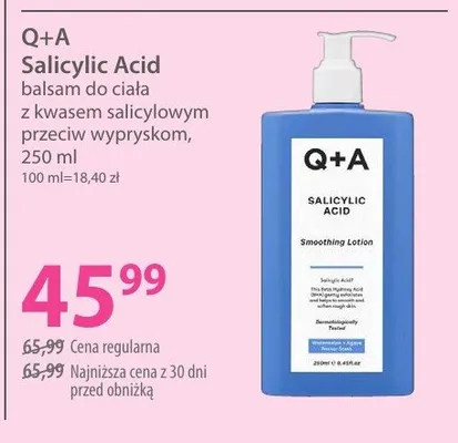 Balsam do ciała z kwasem salicylowym przeciw wypryskom Salicylic Acid promocja w Hebe