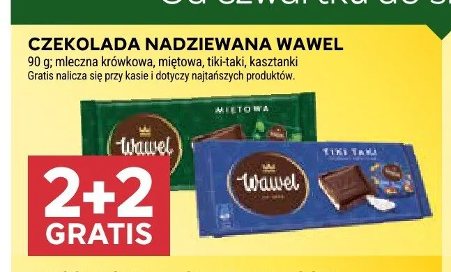 Czekolada nadziewana mleczna krówkowa Wawel promocja w Stokrotka