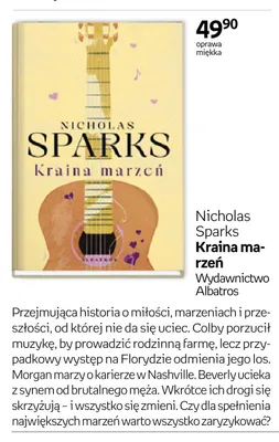 Książka Kraina marzeń Nicholas Sparks oprawa miękka promocja w Empik