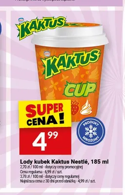 Lody kubek Kaktus Nestlé promocja w Twój Market