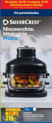 Frytkownica na gorące powietrze ze szklanym pojemnikiem SilverCrest 1500W promocja w Lidl